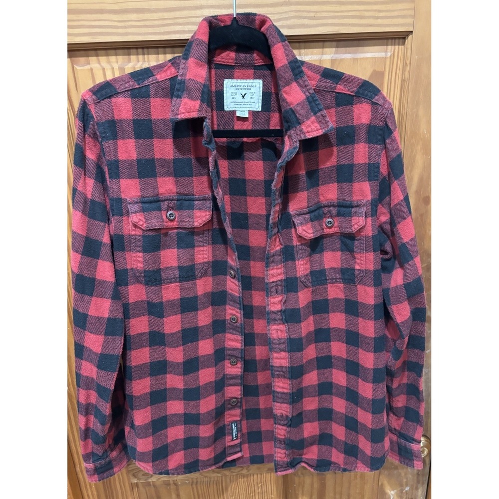 American Eagle Classic Buffalo Plaid Flannel Button Up Shirt Womens S/P